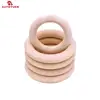 Sutoyuen 50pcs Natural Wood teething beads Wooden Ring for Teethers DIY wooden Jewelry Making Crafts 40/50/55 / 70mm ► Photo 3/6