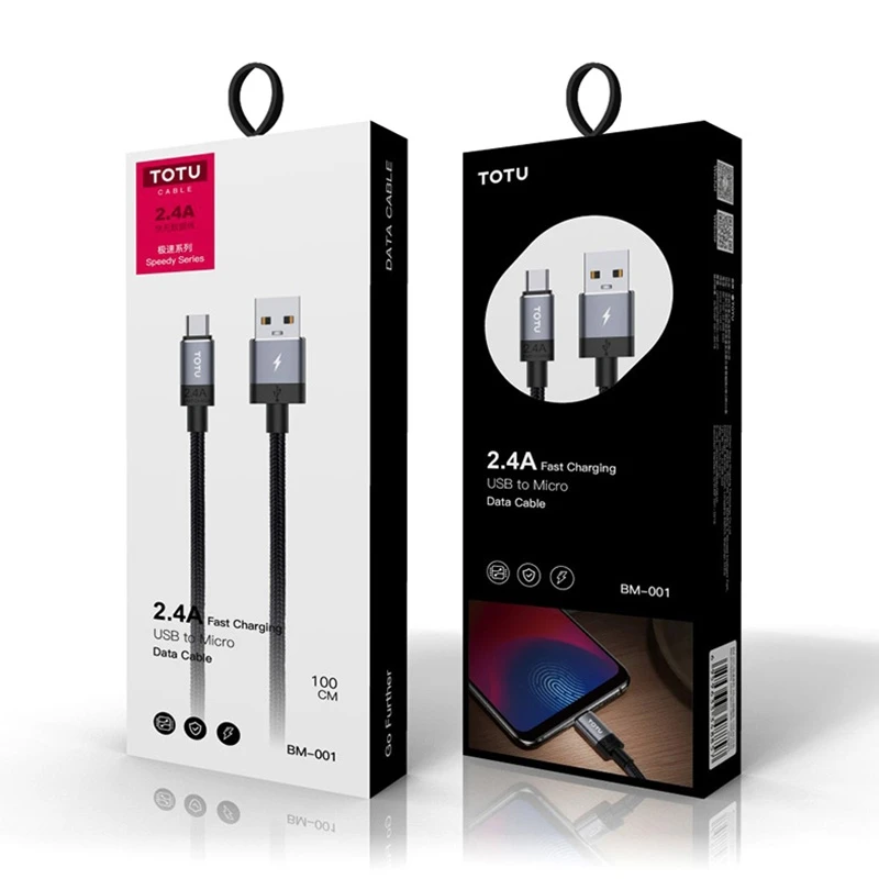 TOTUDESIGN Speedy Series BM-001 2.4A Mirco USB интерфейс Синхронизации Данных Быстрая зарядка кабель для передачи данных, длина кабеля: 25 см(серый