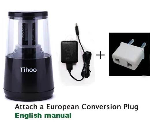Black and EU Plug TENWIN электронный точилка для карандашей автоматический и Электрический детский класс принадлежности художественная точилка канцелярские принадлежности механический подарок 20 - Цвет: Black and EU Plug