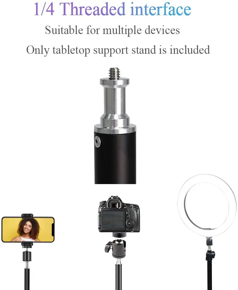 Desk Camera Mount Stand,O-clamp Light Stand with 360&deg; Rotatable Ball Head for Ring Light,for Video Light and Camera