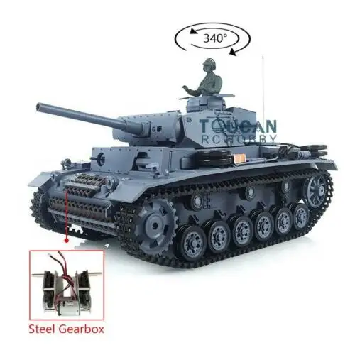 1/16 Henglong 6 0 Пластик Пособия по немецкому языку Panzer III L RTR Р/У танки 3848 Сталь редуктор