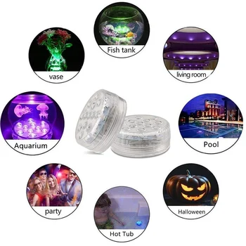 

Submersible Led Lights with Remote Control, for Swimming Pool, Garden, Halloween, Fountain, Pond, Vase, Hot Tub, Fish Tank,
