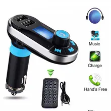 BT66 ЖК-экран Автомобильный двойной Переходник USB для зарядки в машине автомобильный комплект преобразователь Bluetooth MP3 плеер fm-передатчик Hands-free поддержка SD