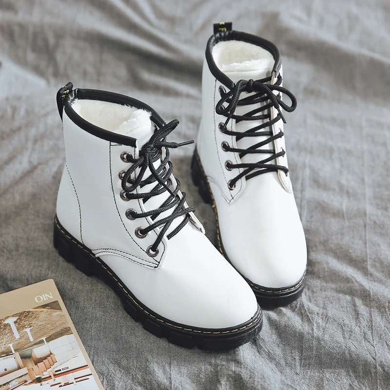 

New PU Leather Women White Ankle Boots Motorcycle Boots Female Autumn Winter Shoes Woman Punk Motorcycle Boots Botas Mujer