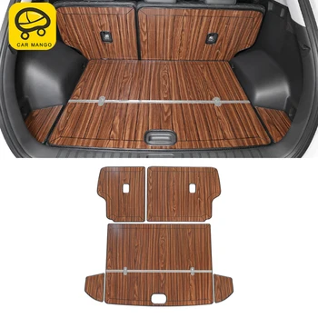 

CarManGo For Hyundai Tucson 2015-2020 Car Rear SUV Trunk Mats Cargo Liner Set Synthetic Wood Tray Wooden Pad Boot Mat Carpets