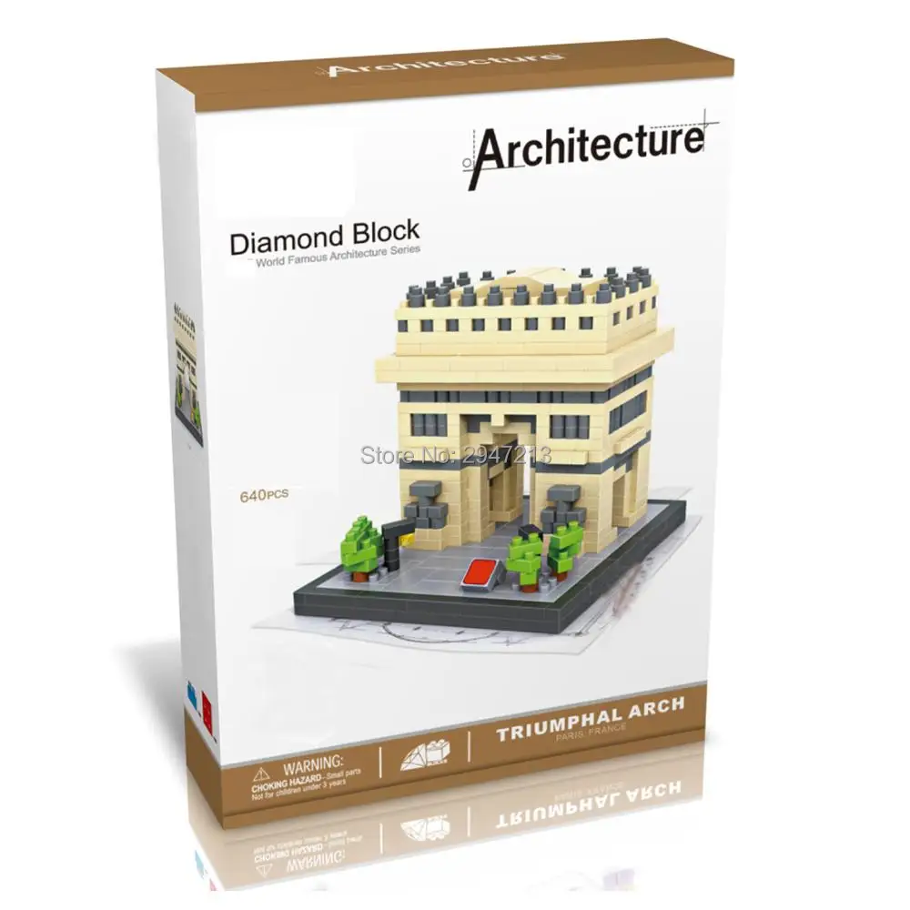 

hot LegoINGlys city creators architecture France Triumphal Arch of Paris model mini Micro Diamond Blocks nano bricks toys gifts