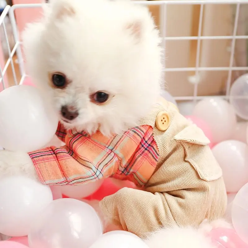 Spring Summer Dog Clothes Pets Outfits Warm for Small Dogs Costumes Coat Jacket Puppy Shirt Chihuahua Plaid Style |
