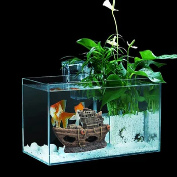 

Fish Tank Aquarium Decor Pirate Ship Ornament Reptile Fish Hideout Cave Decoration Fish Tank Aquarium Resin Decoration