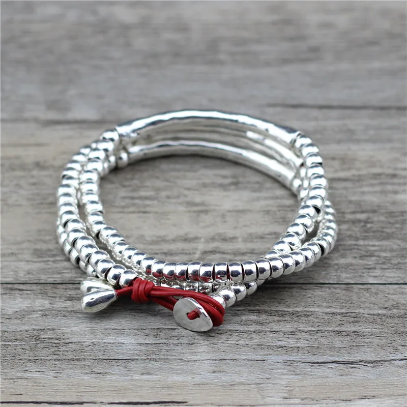 Fashion Jewelry Handmade DIY Elbow Vintage Retro Leather Bracelet For Women Men Christmas Gift Bracelet Jewelry