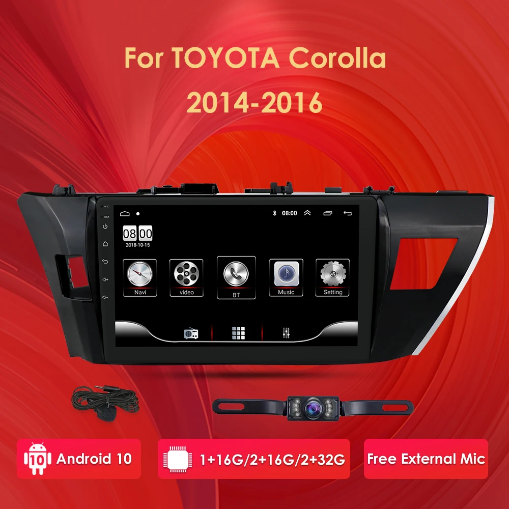 2 Din android 10 Гб ОЗУ 32 ПЗУ автомобильное радио мультимедийный плеер для Toyota Corolla 2013 2014