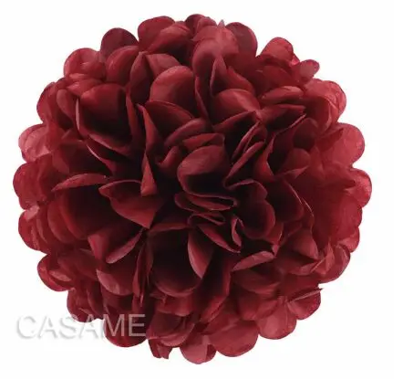 5 шт. бумажные помпоны бумажные цветы Свадебные цветы поддельные цветы настенные украшения - Цвет: wine red