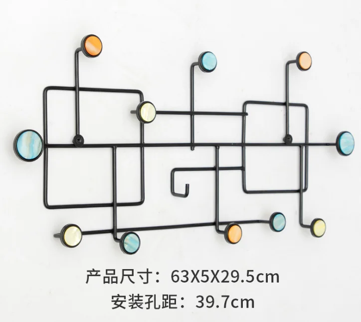 Скандинавская настенная вешалка, крючок, Современная полка для хранения, крючок для крыльца, настенная вешалка для одежды из кованого железа, дверной крючок, украшение дома - Цвет: 8
