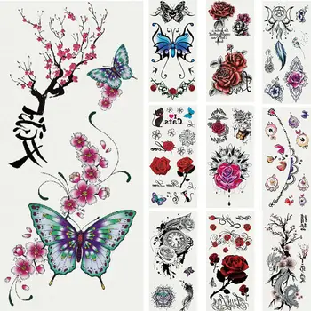 

Fashion Butterfly Dragon Flower Body Art Temporary Fake Tattoo Sticker Decal