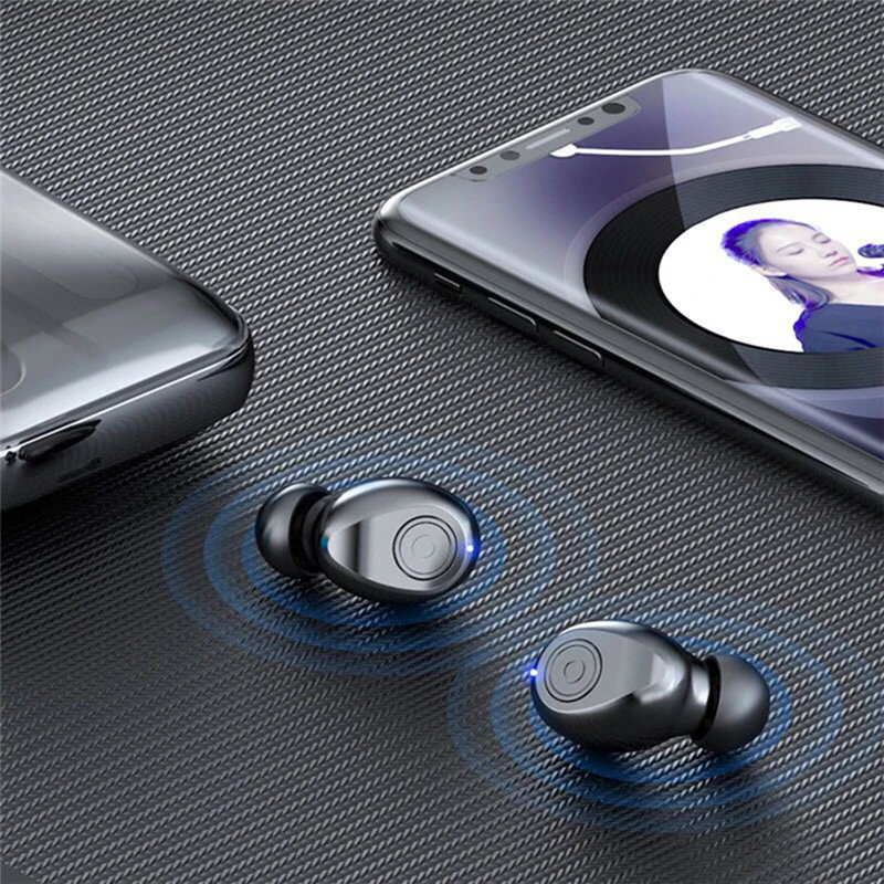 F9 5 TWS Bluetooth Earphones V5 0 Wireless Headphone HIFI Earbuds Stereo Bass headset With MIC 1500mAh Rechargeable mobile phone