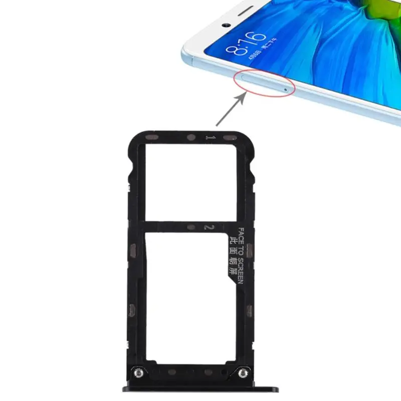 SIM Card Tray Dual Slot Holder Carrier Container Repair Part for Redmi 5/Note 5/ Note 5A/ 5 Plus LX9A