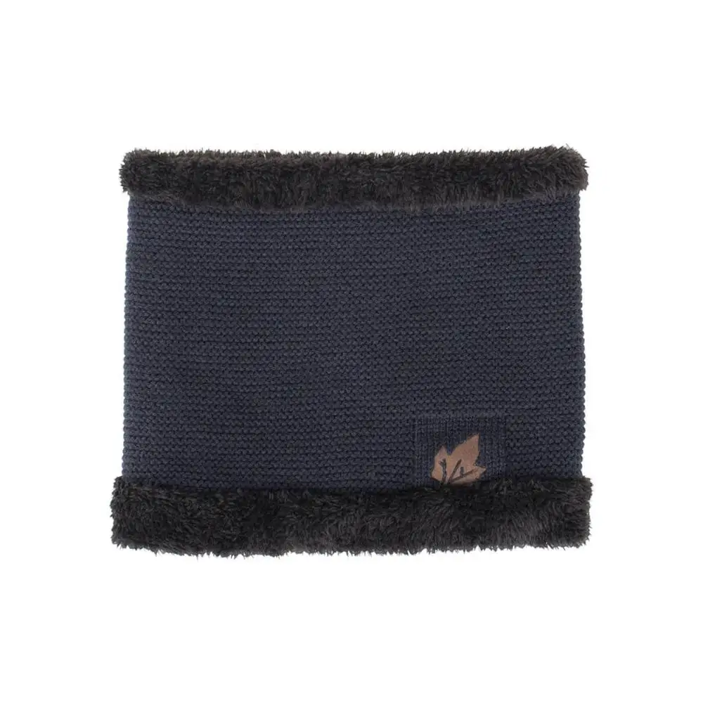 Navy neck snood Модная вязаная шапка Skullies Beanies, шапка-снуд для шеи, зимняя шапка для мужчин и женщин, шапка s Gorros, Мужская теплая простая однотонная шапка, комплект - Цвет: Navy neck snood