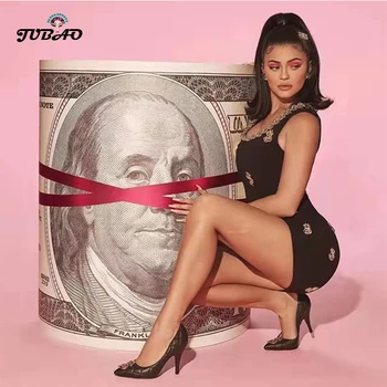 

Black halter dress andage rayon mini Round collar Dollar icon decoration Party Dinner Club Factory direct sale summer 2019 new