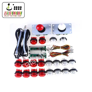 

2 Player LED Arcade Game DIY Parts PC to Joystick For USB MAME Cabinet & Raspberry Pi RetroPie DIY Projects Red + White Kit