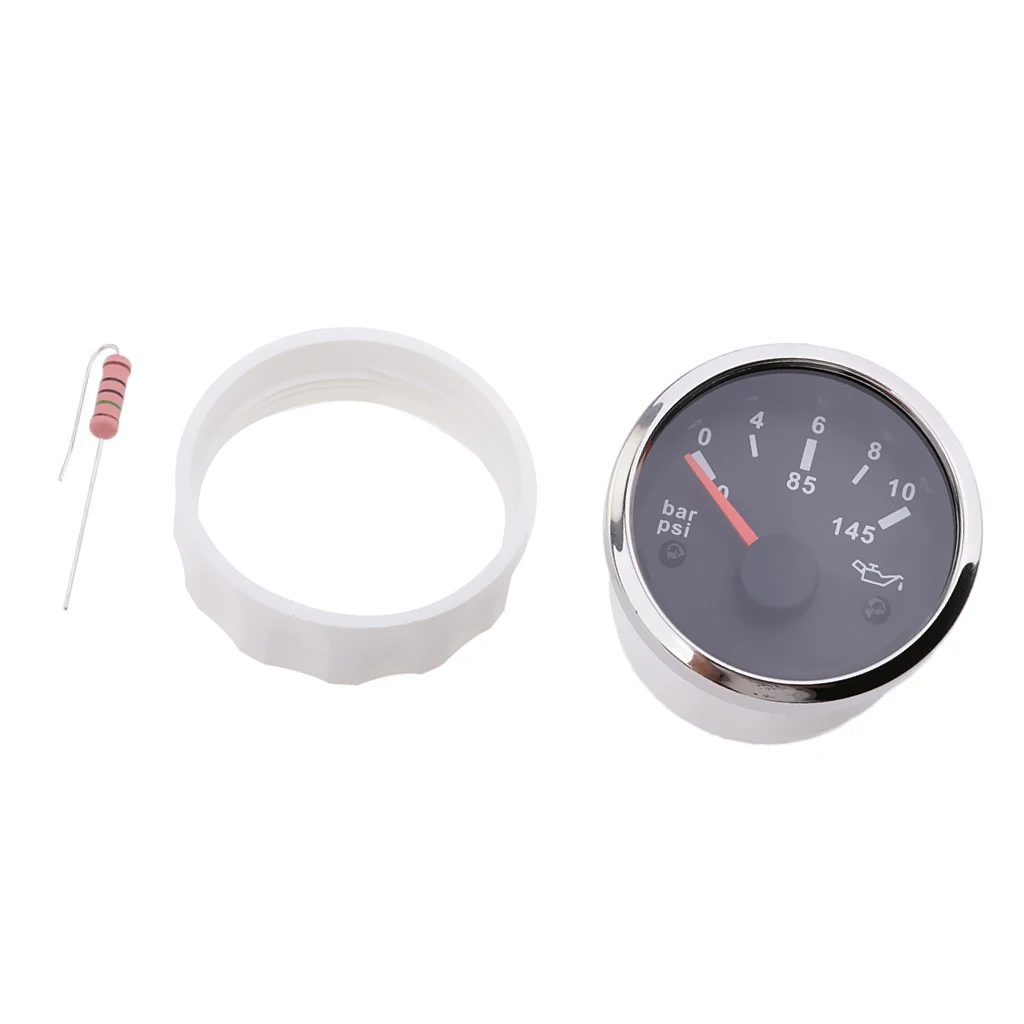 52mm Oil Pressure Gauge 12V 24V Part Of Universal Engine For Motorcycle Boat Sail Nautical Automobilo