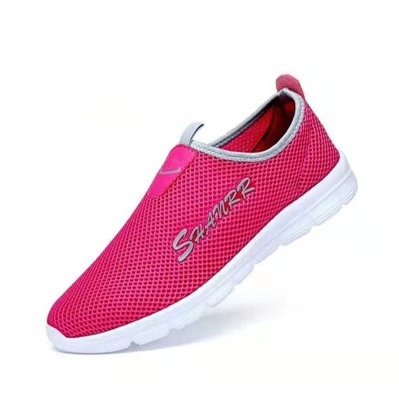 Damyuan/; Мужская и женская обувь; кроссовки для влюбленных пар; обувь на плоской подошве; легкие лоферы для влюбленных пар; обувь для прогулок и бега - Цвет: Pink-women