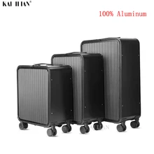 16''2" 24" дюймов Алюминиевый Чемодан каюта чемодан на колесиках для путешествий деловая сумка на колесиках ТАС замок носить на прокатный багаж