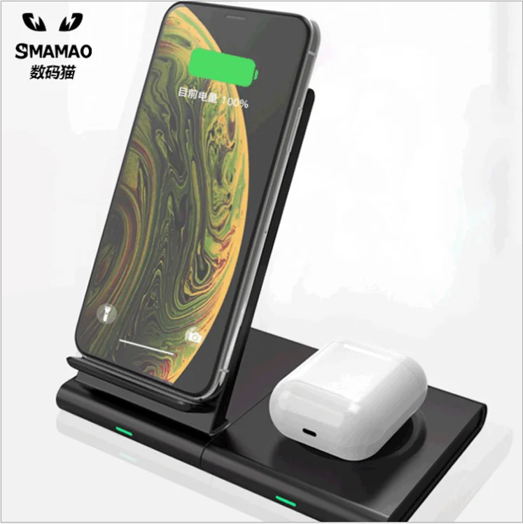 10W Dual Wireless Charger for iPhone 11 Pro Max X XS Max XR Visible Wireless Charging Pad for Samsu