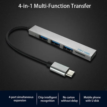 

USB-C 3.1 to 3 Port USB 2.0 and TF Card Type C HUB 480M Splitter Converter OTG Adapter Cable for Macbook Pro iMac PC Laptop