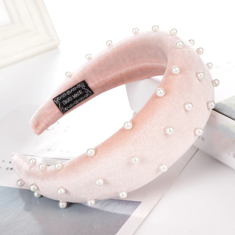 light pink Модные банты для волос Расширения отсутствие скольжения остаться узлом нарисованной длинноволосой девочкой аксессуары Лидер продаж волосы ленты в горошек; плотные бархатная повязка на голову высокого качества - Цвет: light pink