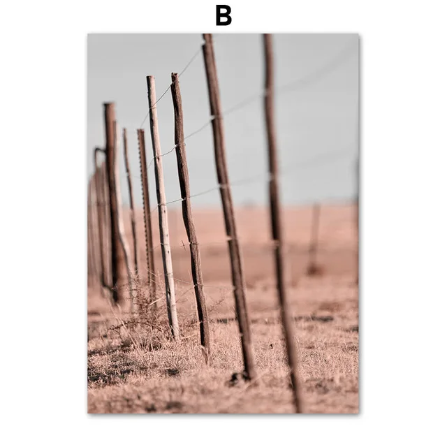 B Розовый Рид трава цветок растение стены Искусство Картина абстрактный красивый холст плакат печать домашний декор настенная живопись для гостиной - Цвет: B