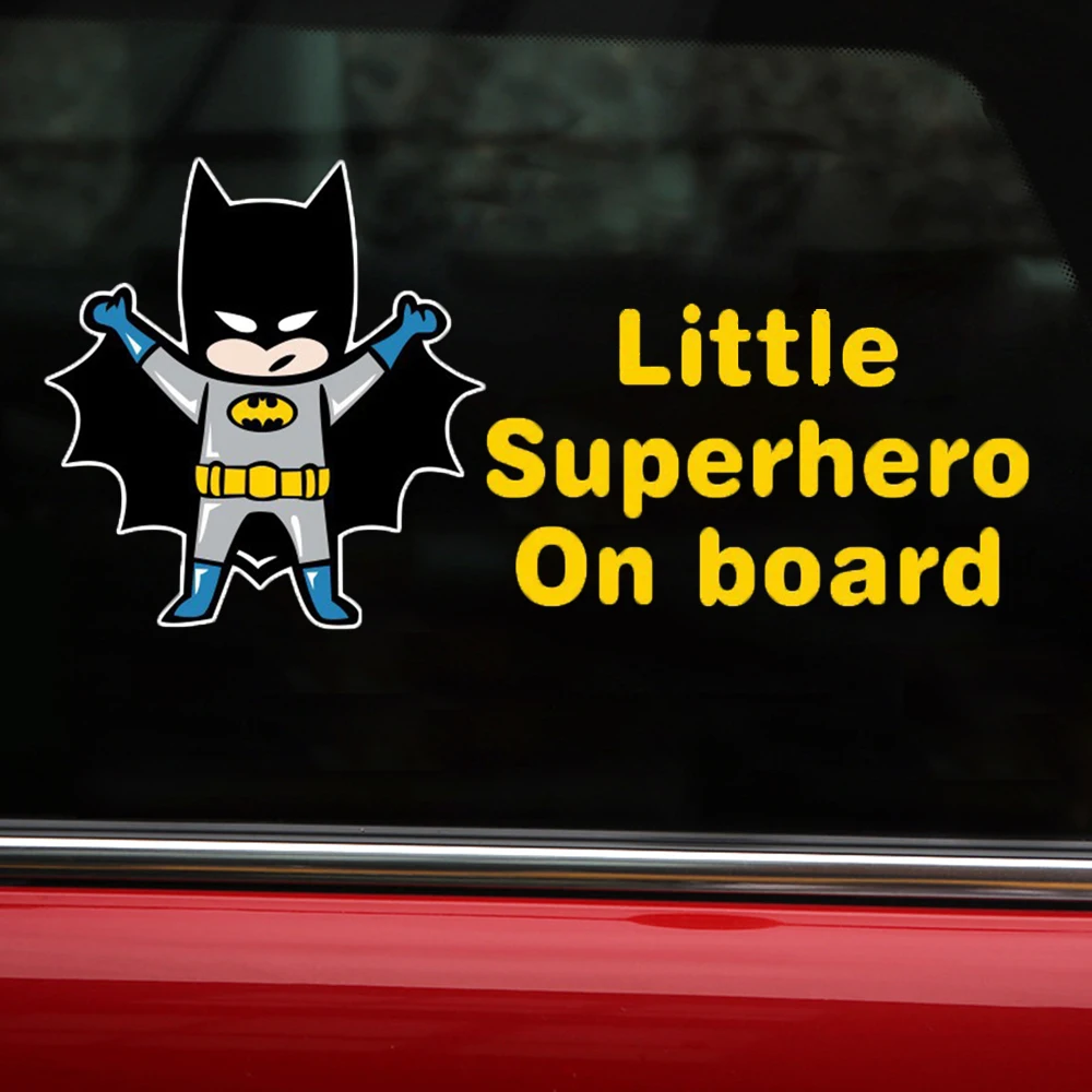 mybabyonboard UK Little Superhero Blue on Board Car Sign for Children//Baby Boys Non Personalised Character Theme
