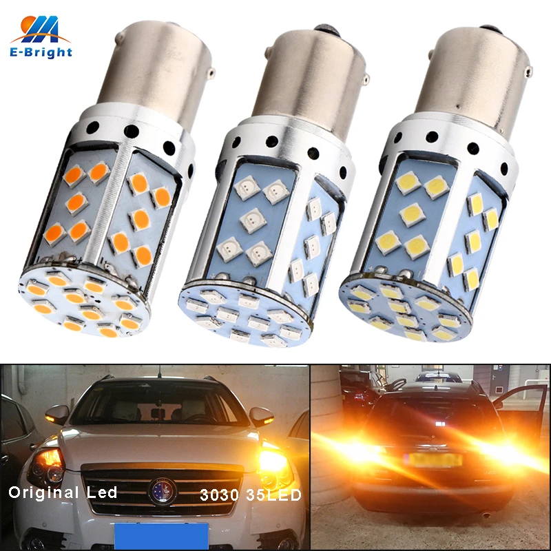 YM E Bright 2 шт. СВЕТОДИОД Canbus P21W BA15S PY21W BAU15S 3030 35 SMD 1156 безошибочные поворотные огни