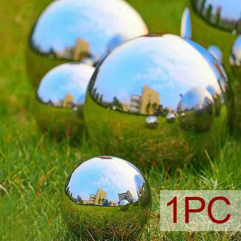 1pc Ball Sphere Mirror Hollow Ornament High Gloss Glitter Steel Mirror Ball Home Garden Decoration Supplies 25mm-100mm - Image 2