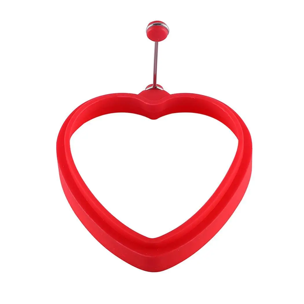 red heart shape Силиконовая форма для яичницы для приготовления блинов. Вы можете использовать яичницу для приготовления блинов - Цвет: red heart shape
