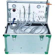 

4 Holes / 2 H Portable dental lab equipment air Turbine with Air Compressor 3 way Syringe LIGHT CURING SCALER WOODPECKER ON SALE