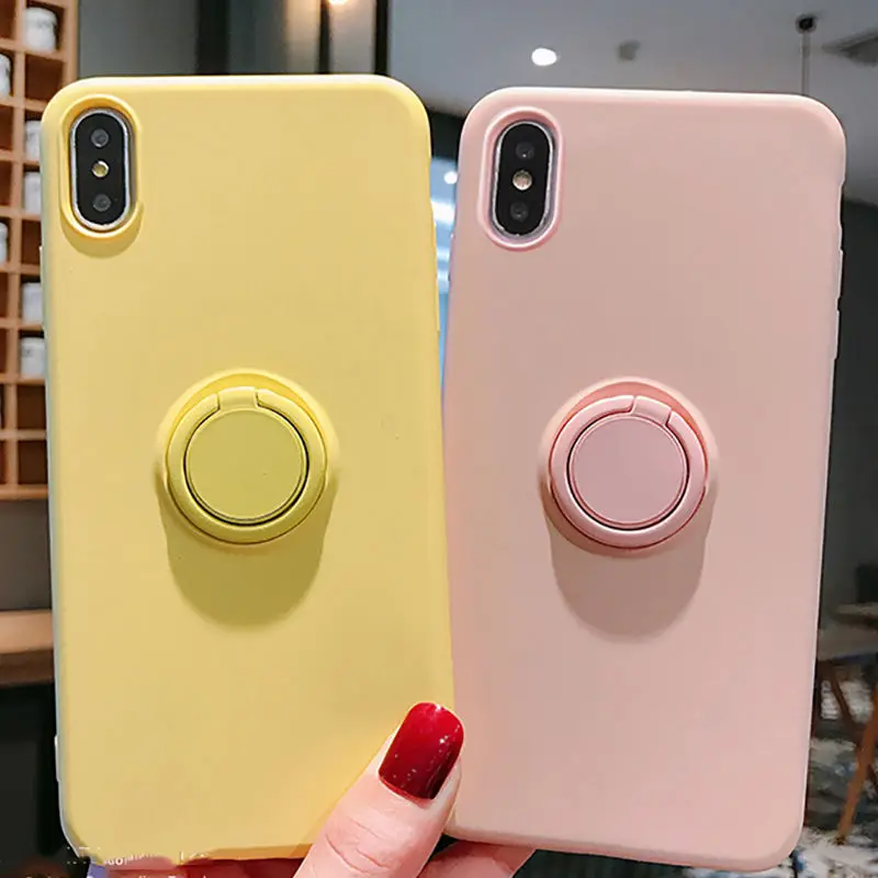 Мягкие жидкие силиконовые чехлы для телефонов ярких цветов для iPhone 11 Pro Max XR XS Max 8 7 6 6S Plus, чехол-подставка с кольцом для iPhoen 11