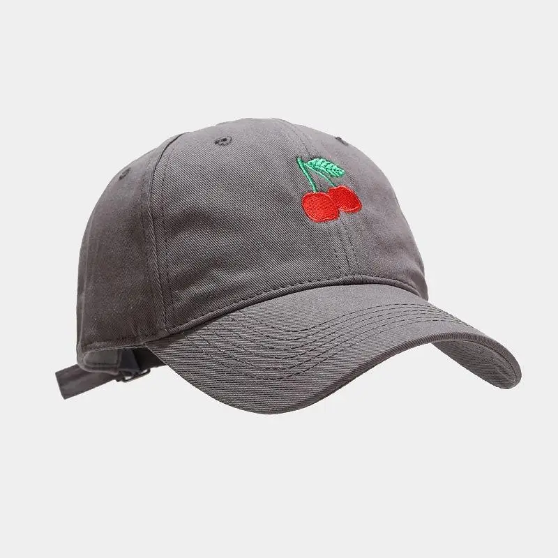 2021 Cotton Cherry Fruit Embroidery Casquette Baseball Cap Adjustable Outdoor Snapback Hats for Men and Women 37 6