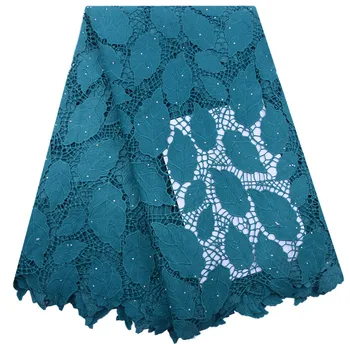 

Green African Guipure Cord Lace Fabric High Quality Water Soluble Lace Nigerian Lace Embroidery For Wedding Lace Fabric 1804