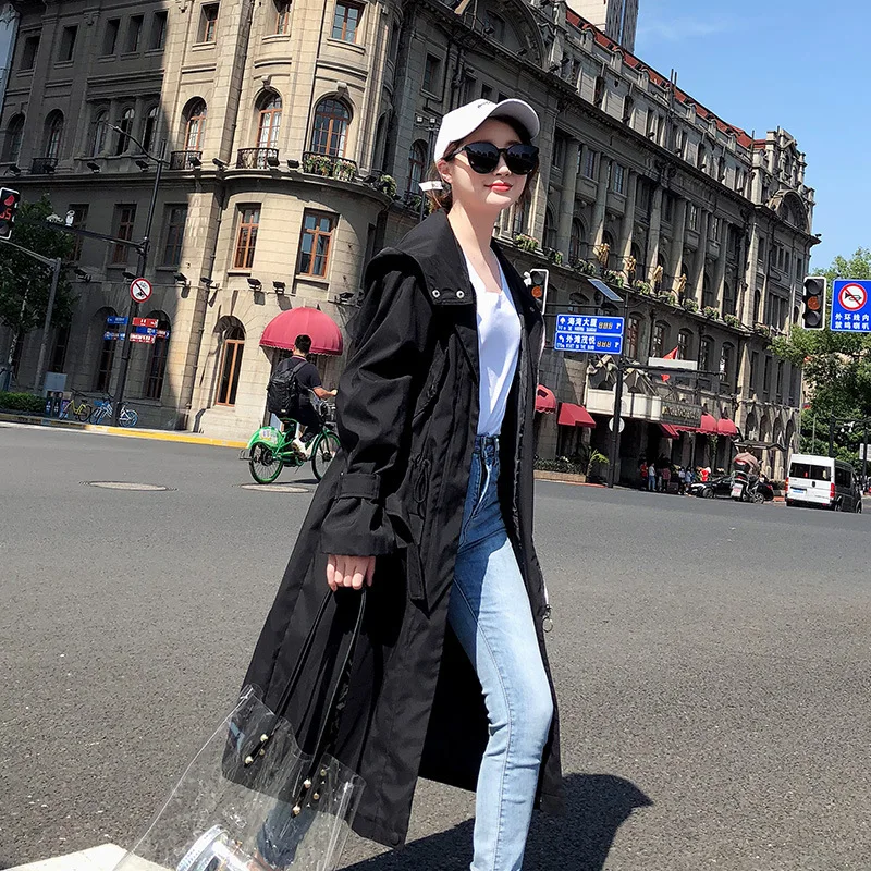 

Korean-style Versatile Simple Street Sweet Trend Elegant Solid Color 2019 Autumn Trench Coat Zipper Fashionable Gas