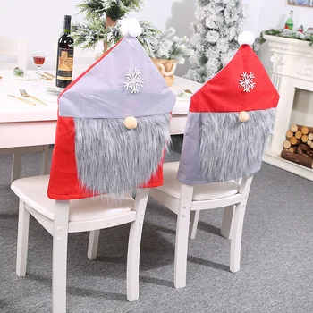 

2020 Rudolf Chair Covers Hat Chair Covers Christmas Decor Dinner Chair Xmas Cap Sets Dinner Table Hat Chair Back Covers for Home