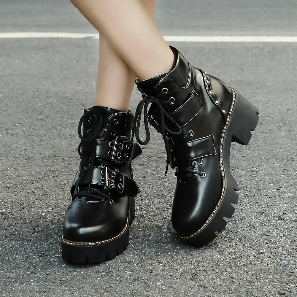 

SARAIRIS 2020 Autumn Winter Plus Size 43 Women Ankle Boots Woman Shoes Fashion Chunky Heels Female Shoes Motorcycles Boots