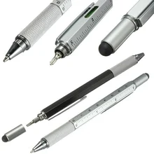 Caneta esferográfica 6 em 1, ferramenta multifuncional com chave de fenda, caneta e caneta esferográfica de tamanho cor