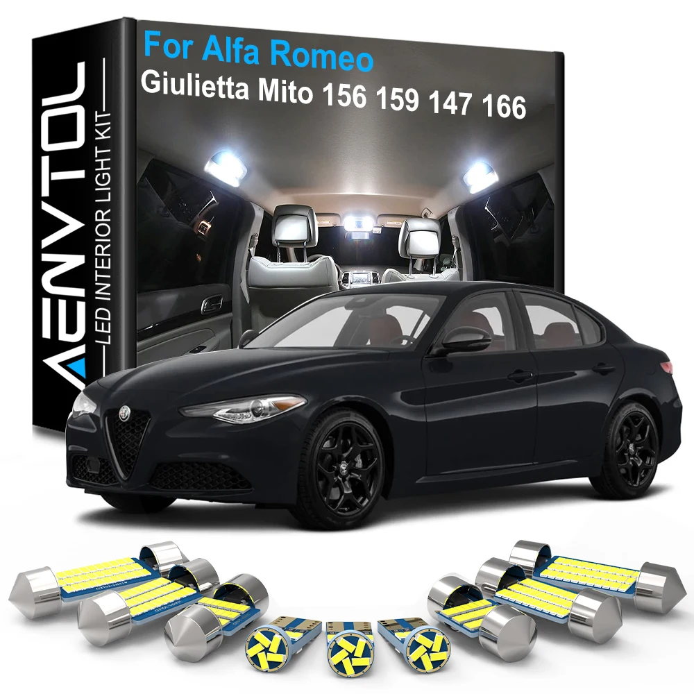 AENVTOL Canbus Indoor LED Light For Alfa Romeo Giulietta Mito 156 159 SW 147 JTD GTA 166 Stelvio Q4 Carbon 1998-2018 Accessories |