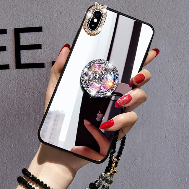 Mirror Diamond Makeup Woman Holder Samsung Case