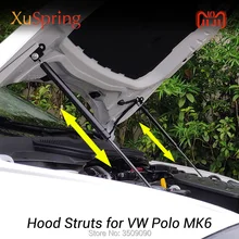 Для VW Polo AW MK6 Refit капот газовый пневматический амортизатор лифт стойки бар поддержка Hraulic стержень автомобиля-Стайлинг