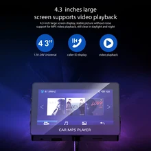 2021 NEW 4.3 inch Bluetooth 5.0 Car FM Transmitter MP5 Video Audio music Player Dual USB AUX U Disk TF Remote Control 8 Language