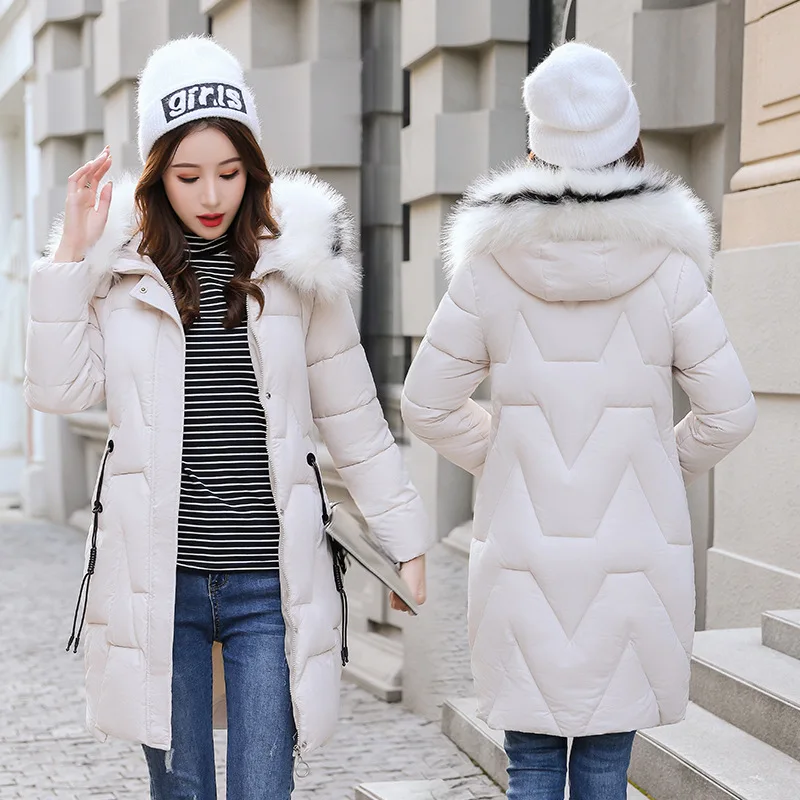 Abrigos Mujer Invierno новая Парка хлопковая стеганая куртка с капюшоном теплая зимняя куртка для женщин однотонное зимнее пальто для женщин s
