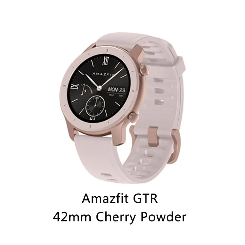 Глобальная версия Amazfit GTR 42 мм оригинальные Смарт-часы 5ATM водонепроницаемые 12 дней батарея gps управление музыкой Поддержка Android IOS - Цвет: 42mm Cherry Powder