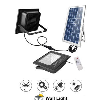 

LED Solar Light Waterproof Wall Lamp Powered Panel Lighting Street Outdoor Garden Lights White Black Color floodlight light cont