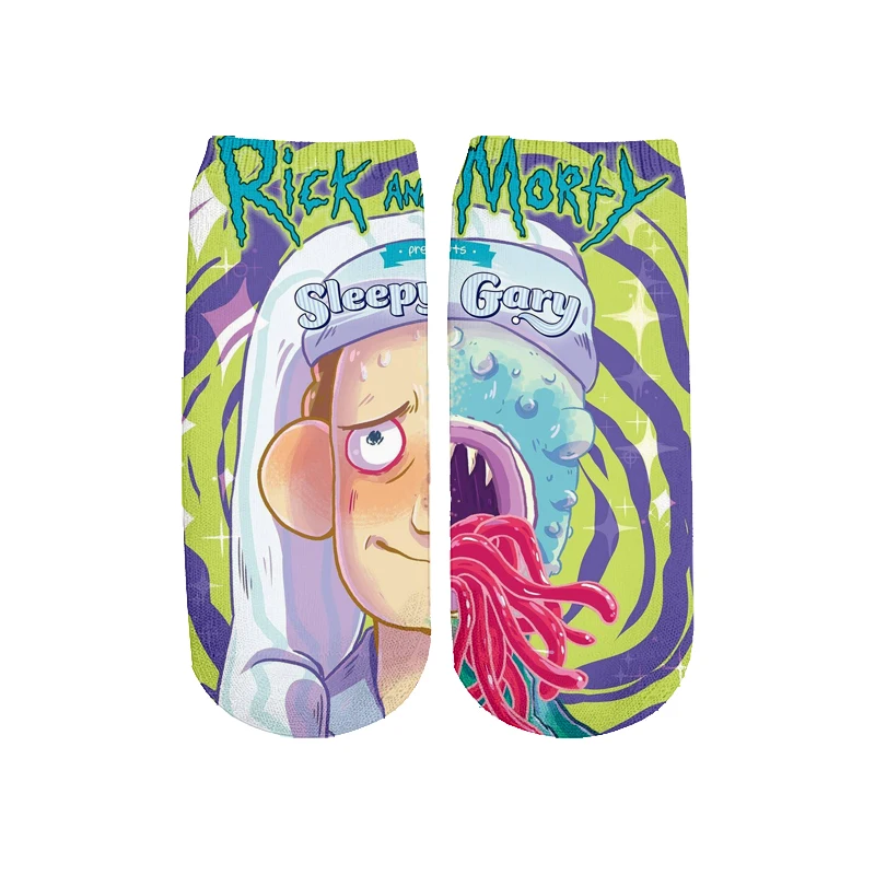 PLstar Cosmos/Новинка года; милые короткие носки с 3D принтом с героями мультфильмов Rick and Morty для мужчин и женщин; корейские носки в стиле Харадзюку; WZ = 2225 - Цвет: color as the picture