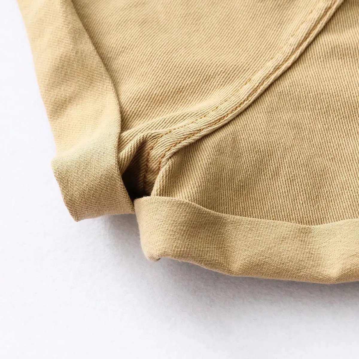 South Korea Dongdaemun Shirred Elastic High-waisted Crimping A- line Washing Denim Shorts Women's Shorts Loose-Fit Loose Pants F